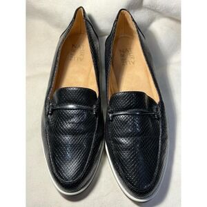 Naturalizer Ranger Black Snakeskin Embossed Platform Loafers Womens 10W